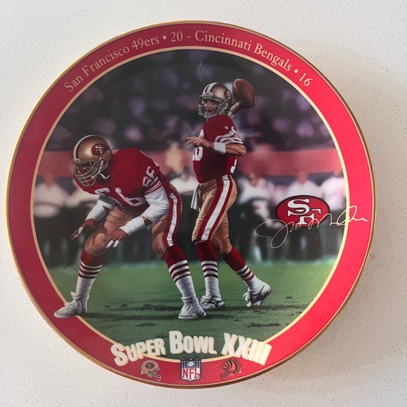 NFL 49ers Vs Bengals Super Bowl XXIII Signed & Numbered Plate 1994‎ - Picture 1 of 3